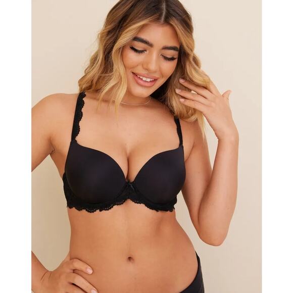 Magic Bodyfashion Women's 34B Black Luxury Gel Bra Underwire Lace Trim G28-7 - Picture 1 of 6